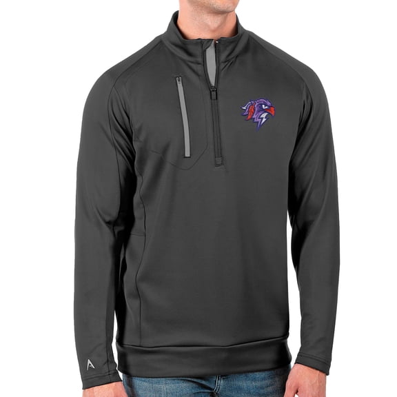 Men's Antigua Charcoal Halifax Thunderbirds Generation Quarter-Zip Pullover Top