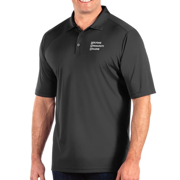 Men's Antigua Charcoal Holyoke Community College Big & Tall Tribute Polo