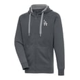 thumbnail image 1 of Men's Antigua Charcoal Los Angeles Dodgers Metallic Victory Full-Zip Hoodie, 1 of 1
