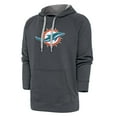 thumbnail image 1 of Men's Antigua Charcoal Miami Dolphins Victory Chenille Pullover Hoodie, 1 of 2