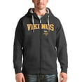 thumbnail image 1 of Men's Antigua Charcoal Minnesota Vikings Wordmark Victory Full-Zip Hoodie, 1 of 1