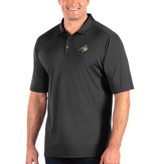 Men's Antigua Charcoal Montana State Bobcats Big & Tall Tribute Polo