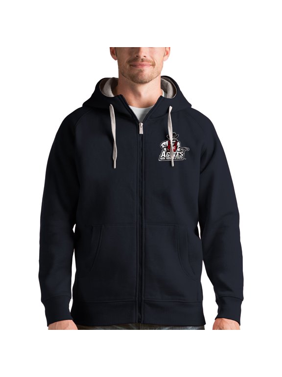 Men's Antigua Charcoal New Mexico State Aggies Victory Full-Zip Hoodie