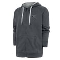 thumbnail image 1 of Men's Antigua Charcoal New Orleans Pelicans Metallic Logo Victory Raglan Full-Zip Hoodie, 1 of 1