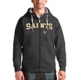 thumbnail image 1 of Men's Antigua Charcoal New Orleans Saints Wordmark Victory Full-Zip Hoodie, 1 of 1