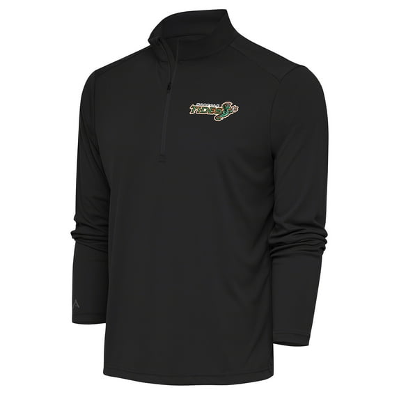 Men's Antigua Charcoal Norfolk Tides Tribute Quarter-Zip Pullover Top