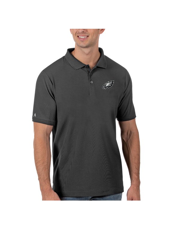 Men's Antigua Charcoal Philadelphia Eagles Legacy Pique Polo