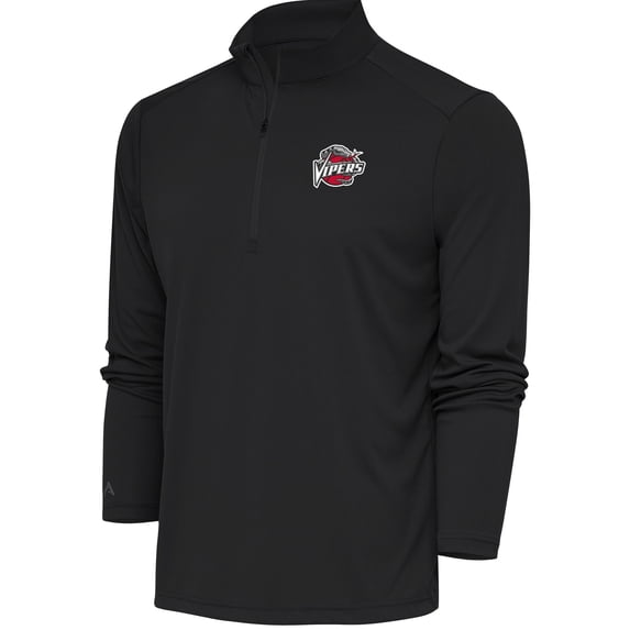 Men's Antigua Charcoal Rio Grande Valley Vipers Tribute Quarter-Zip Pullover Top