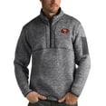 thumbnail image 1 of Men's Antigua Charcoal San Francisco 49ers Fortune Quarter-Zip Pullover Jacket, 1 of 1