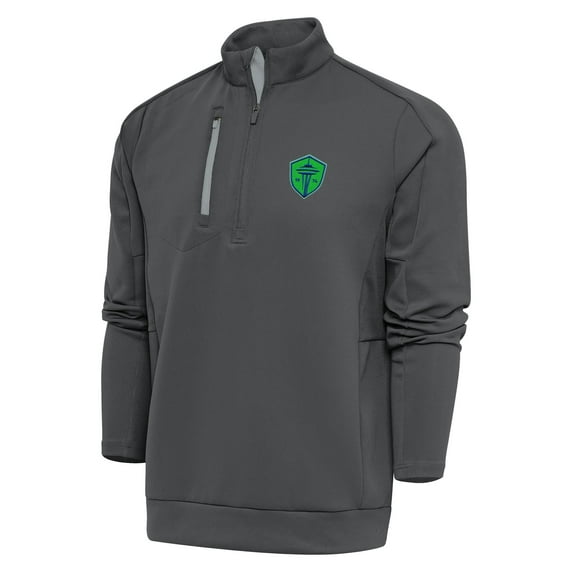 Men's Antigua Charcoal Seattle Sounders FC Generation Quarter-Zip Pullover Jacket