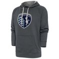 thumbnail image 1 of Men's Antigua Charcoal Sporting Kansas City Victory Pullover Hoodie, 1 of 1