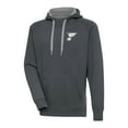 thumbnail image 1 of Men's Antigua  Charcoal St. Louis Blues Metallic Logo Victory Pullover Hoodie, 1 of 1