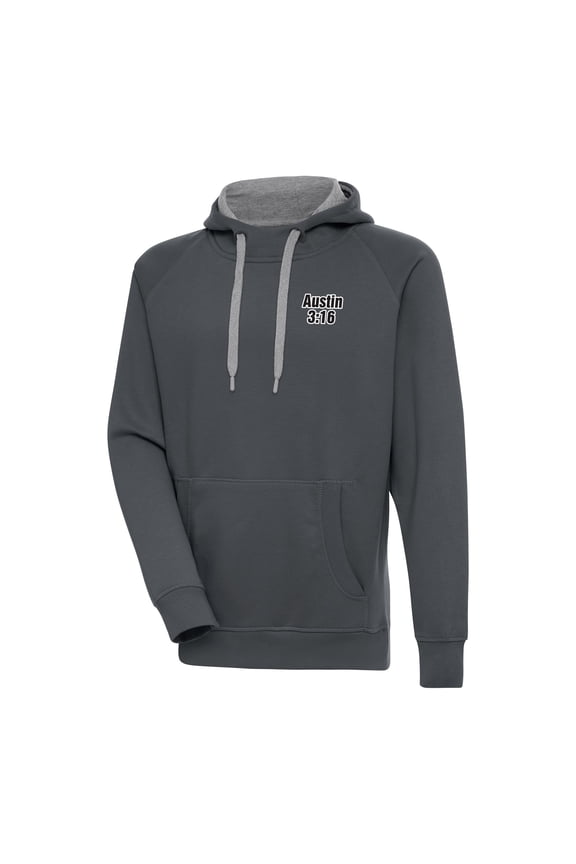 Men's Antigua Charcoal "Stone Cold" Steve Austin Victory Pullover Hoodie