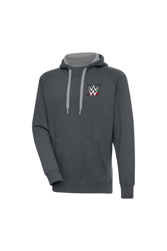 Men's Antigua Charcoal WWE Victory Pullover Hoodie
