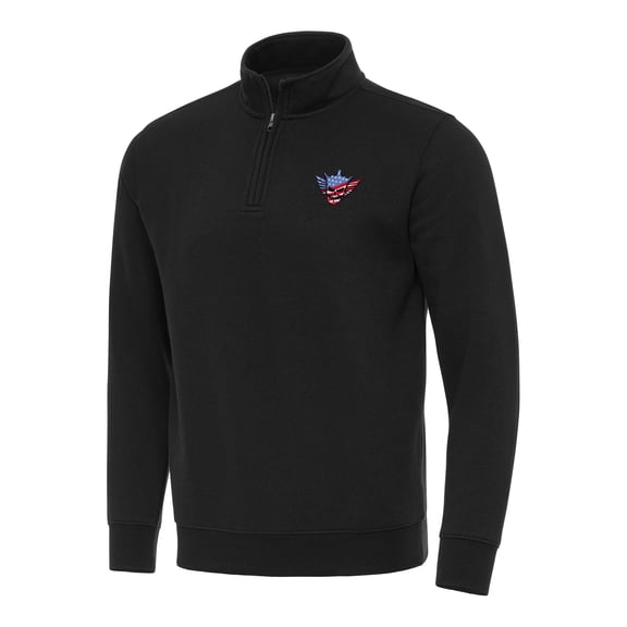 Men's Antigua Cody Rhodes Black WWE Victory Quarter-Zip Pullover Top