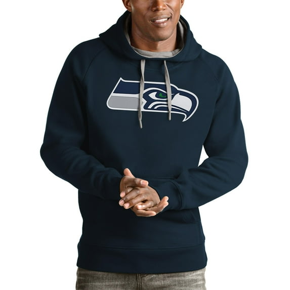 Men's Antigua College Navy Seattle Seahawks Victory Pullover Hoodie