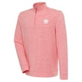 thumbnail image 1 of Men's Antigua  Coral Houston Astros Bright Quarter-Zip Pullover Top, 1 of 2