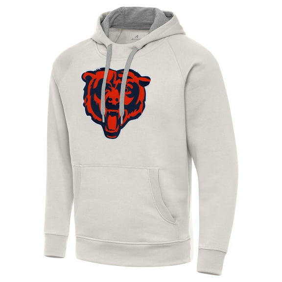 Men's Antigua Cream Chicago Bears Victory Raglan Pullover Hoodie