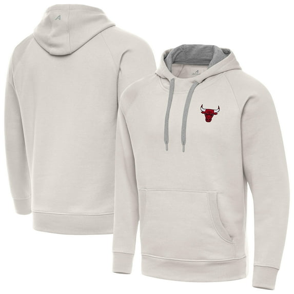 Men's Antigua Cream Chicago Bulls Victory Pullover Hoodie