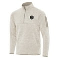 thumbnail image 1 of Men's Antigua  Cream Houston Dash Fortune Quarter-Zip Jacket, 1 of 1