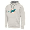 thumbnail image 1 of Men's Antigua Cream Miami Dolphins Victory Raglan Pullover Hoodie, 1 of 1