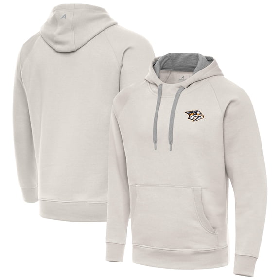 Men's Antigua Cream Nashville Predators Victory Pullover Hoodie