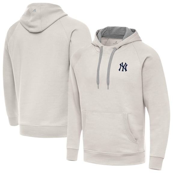 Men's Antigua Cream New York Yankees Victory Pullover Hoodie