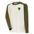 thumbnail image 1 of Men's Antigua Cream/Olive Florida Panthers Intrepid Sand Raglan Long Sleeve Hoodie T-Shirt, 1 of 2