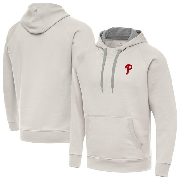 Men's Antigua Cream Philadelphia Phillies Victory Pullover Hoodie