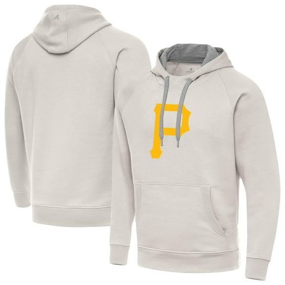 Men's Antigua Cream Pittsburgh Pirates Victory Pullover Hoodie