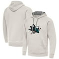 thumbnail image 1 of Men's Antigua Cream San Jose Sharks Big Logo Victory Pullover Hoodie, 1 of 3
