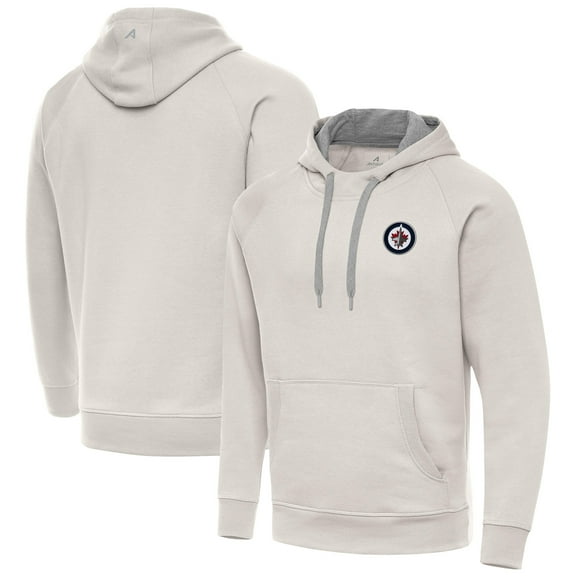 Men's Antigua Cream Winnipeg Jets Victory Pullover Hoodie