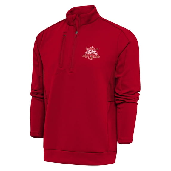 Men's Antigua Crimson Denver Pioneers 2024 NCAA Men's Ice Hockey National Champions Tall Generation Quarter-Zip Pullover