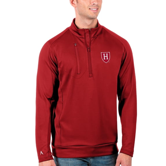 Men's Antigua Crimson Harvard Crimson Generation Quarter-Zip Pullover Jacket