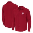 thumbnail image 1 of Men's Antigua Crimson Indiana Hoosiers Exposure Woven Long Sleeve Button-Up Shirt, 1 of 3