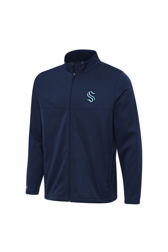 Men's Antigua Deep Sea Blue Seattle Kraken Links 2 Full-Zip Golf Jacket