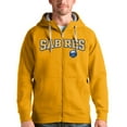 thumbnail image 1 of Men's Antigua Gold Buffalo Sabres Wordmark Victory Full-Zip Hoodie, 1 of 1