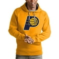thumbnail image 1 of Men's Antigua Gold Indiana Pacers Team Logo Victory Pullover Hoodie, 1 of 1