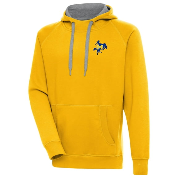 Men's Antigua  Gold McNeese State Cowboys Victory Pullover Hoodie