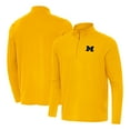 thumbnail image 1 of Men's Antigua  Gold Michigan Wolverines Intent Quarter-Zip Top, 1 of 3