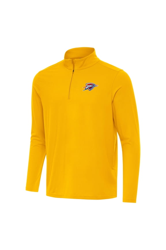 Men's Antigua Gold Oklahoma City Thunder Intent Quarter-Zip Top