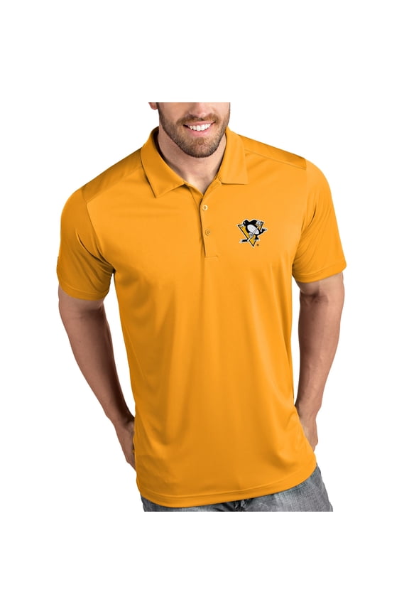 Men's Antigua Gold Pittsburgh Penguins Tribute Polo