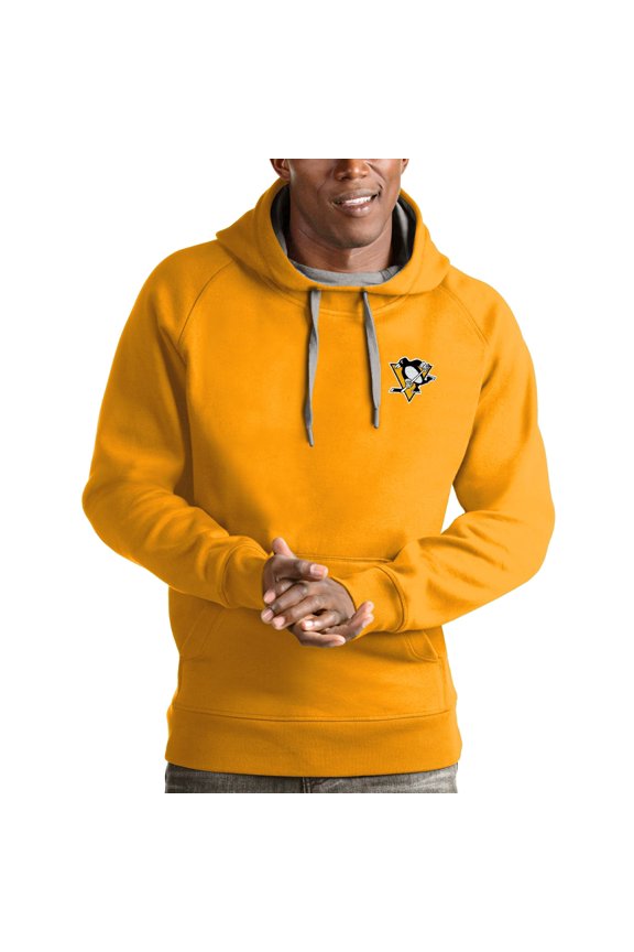 Men's Antigua Gold Pittsburgh Penguins Victory Pullover Hoodie
