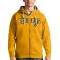 thumbnail image 1 of Men's Antigua Gold Pittsburgh Penguins Wordmark Victory Full-Zip Hoodie, 1 of 1