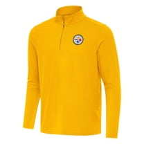 Men's Antigua Gold Pittsburgh Steelers Intent Quarter-Zip Pullover Top