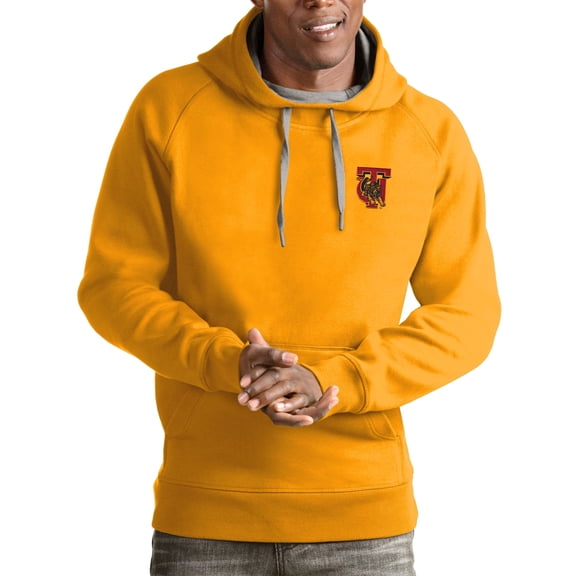 Men's Antigua Gold Tuskegee Golden Tigers Victory Pullover Hoodie