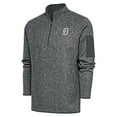 thumbnail image 1 of Men's Antigua Graphite Detroit Tigers Metallic Fortune Quarter-Zip Pullover Jacket, 1 of 1