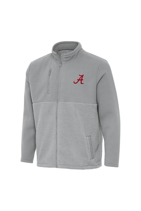 Men's Antigua Gray Alabama Crimson Tide Daily Fused Full-Zip Jacket