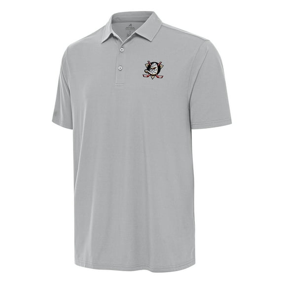 Men's Antigua Gray Anaheim Ducks Era Polo
