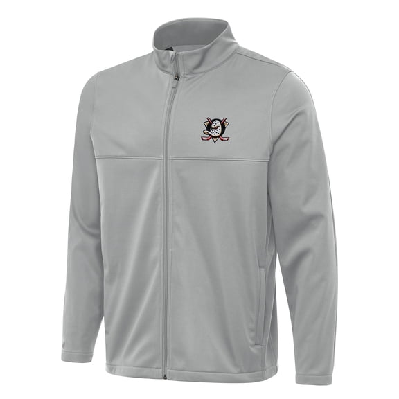 Men's Antigua Gray Anaheim Ducks Links 2 Full-Zip Golf Jacket